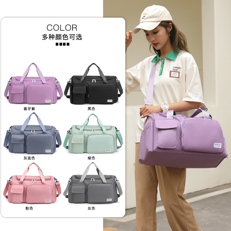 New Travel Bag Large Capacity Women's Sports Fitness Bag Short Trip Business Trip Boarding Bag Men's and Women's Travel Luggage Storage Bag