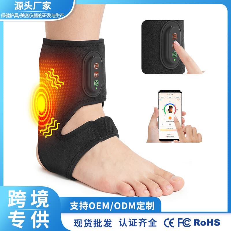 New 3-Level Vibration 3-Level Heat Therapy Ankle Support with APP Control Electric Heating Foot Massager Heated Ankle Massager