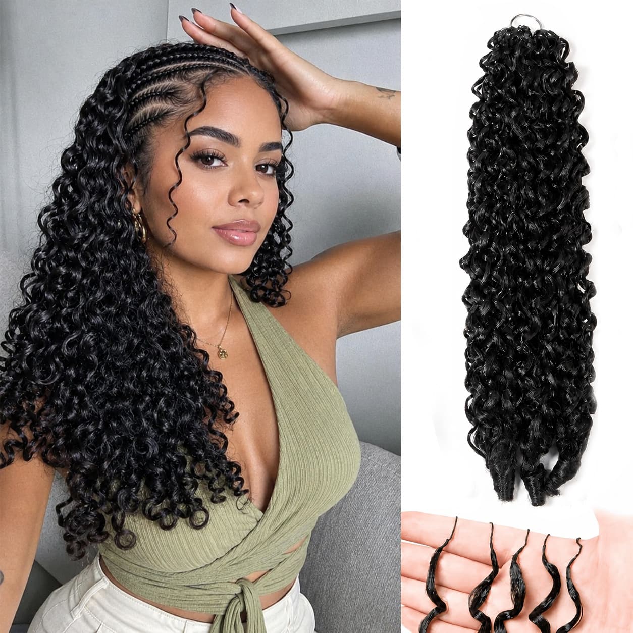 Crochet Hair for Black Women Burmese Curly Synthetic Feather