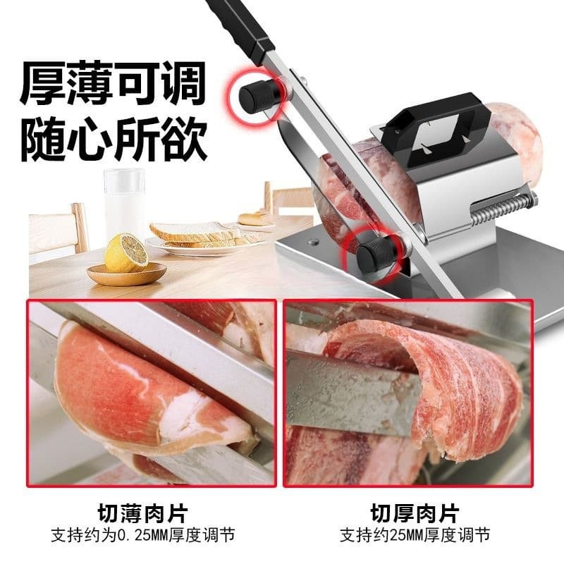 Manual Household Lamb Slicer for Rice Cakes, Frozen Beef and Mutton Rolls, Commercial Meat Slicer Direct Sales