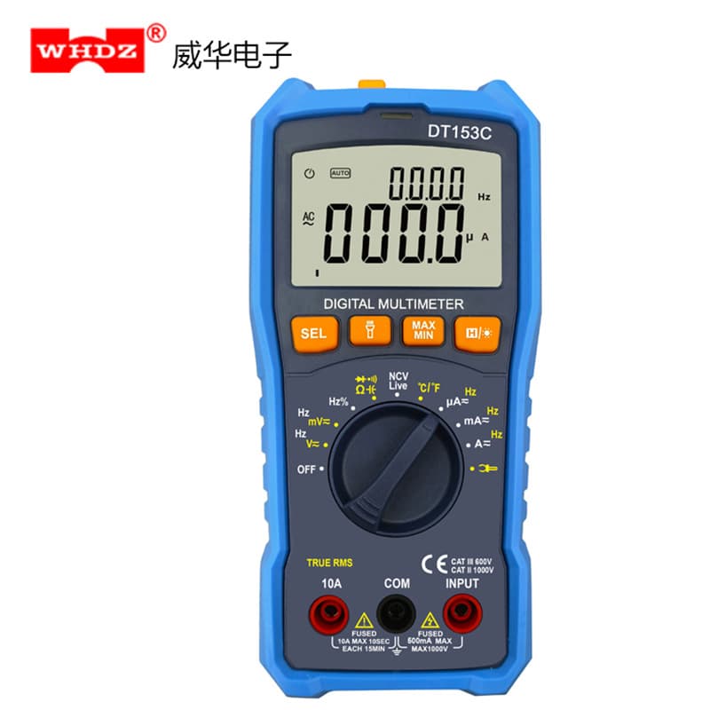 DT153C Multimeter with Analog Bar Display and Backlight - High Accuracy, Live Wire Detection, Digital Readout