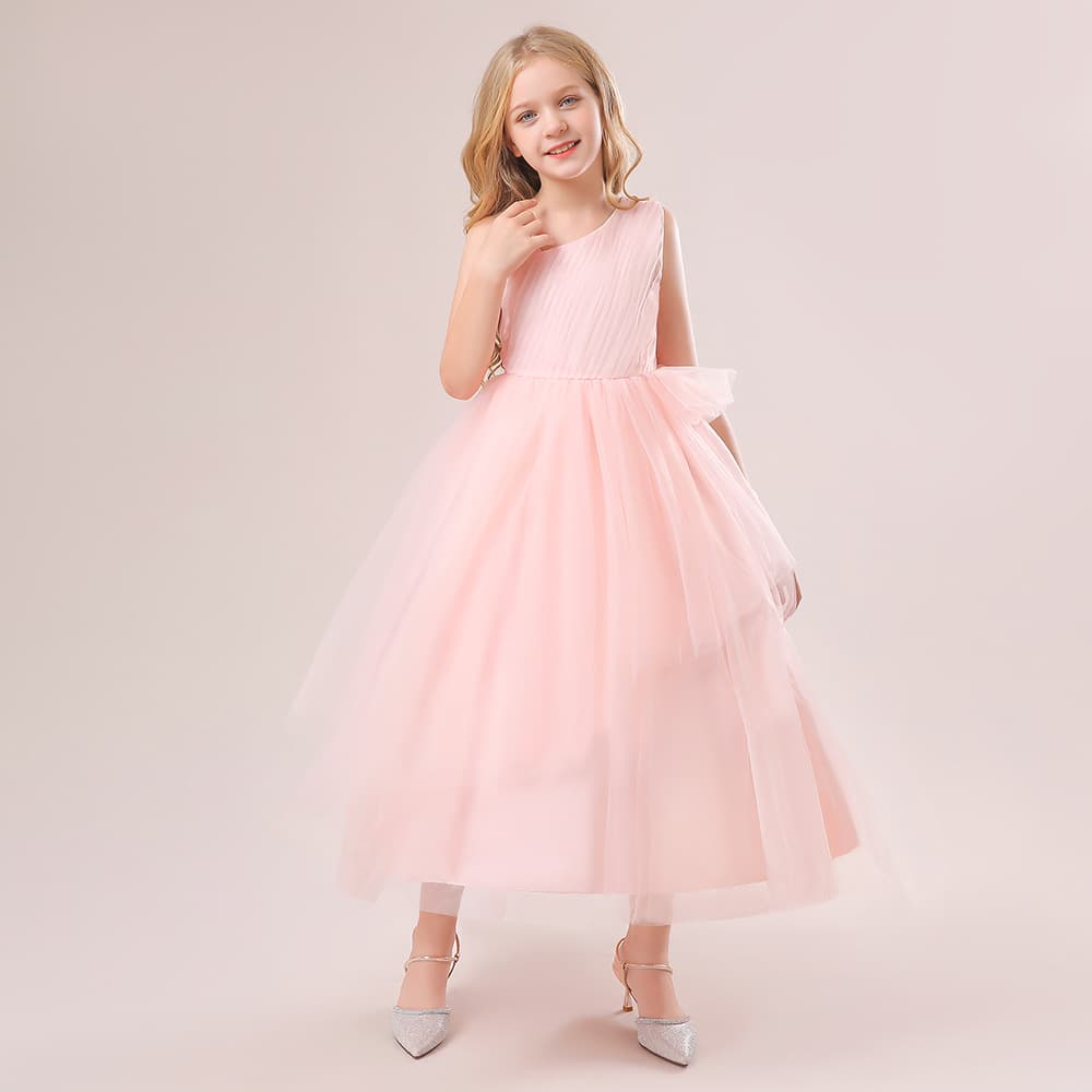2026 Amazon children's dress women's children's dress mesh long dress host girl's dress
