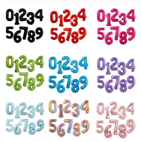 40-inch US Version Digital Balloon 0-9 Letters Aluminum Film Balloon Baby Birthday Decoration Foil Balloon