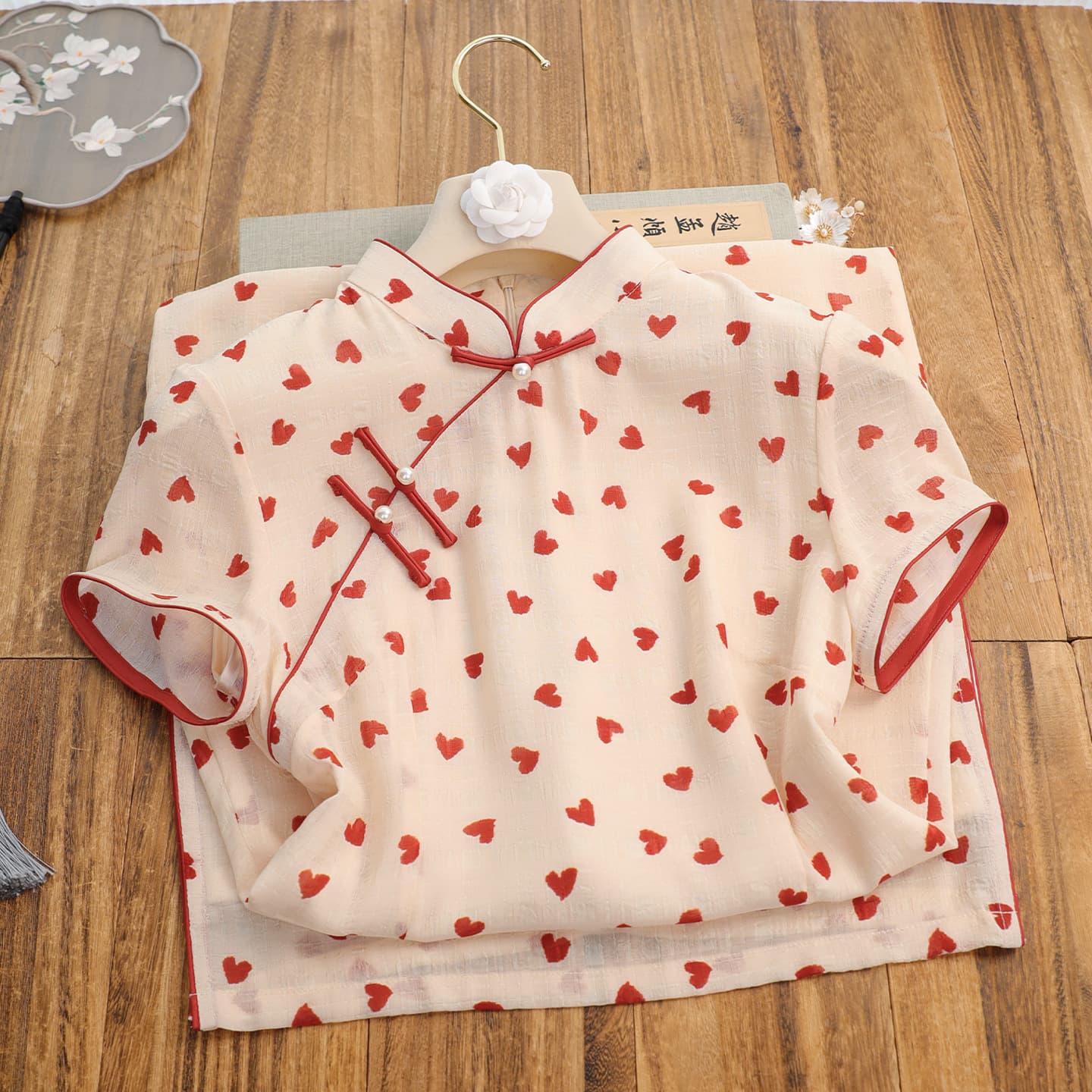 Qiao Niangyu summer literary new Chinese style pink young short-sleeved cheongsam women's 2026 new improved daily dress