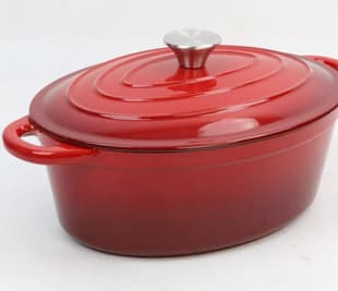 Cast Iron Enamel Pot Oval Enamel Pot Induction Cooker Universal Non-Coated Seafood Pot Braising Pot Foreign Trade Original Order