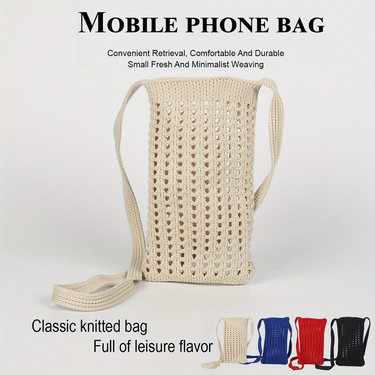 Beach bag, travel woven bag, shoulder bag, beach bag, cross-border niche cotton rope, summer women's bag, holiday hollow, versatile