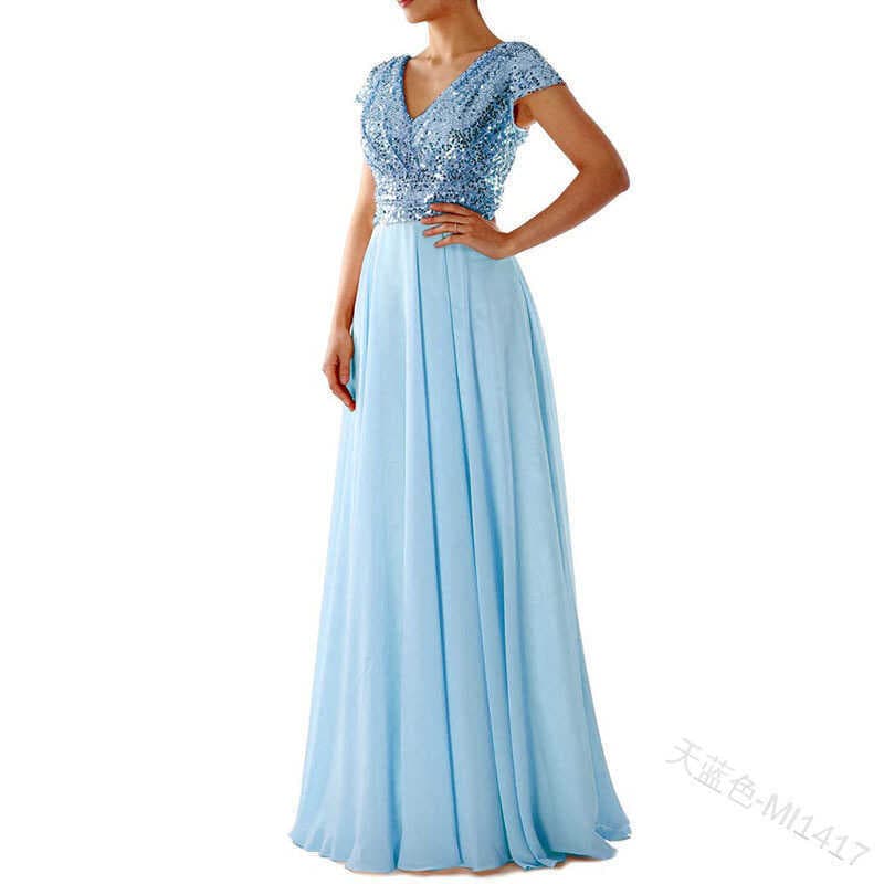 Cross-border High-end Evening Gown Banquet Birthday Dress Luxury Niche Sequin Chiffon Patchwork Formal Dress