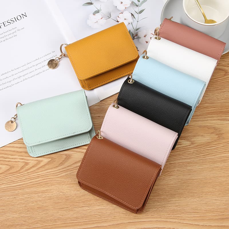 Cross-border hot-selling women's wallet ins women's small wallet women's high-end three-fold coin purse short clutch bag