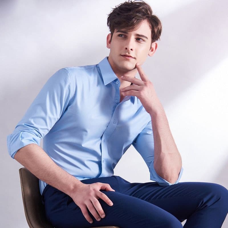 Men's wholesale white shirt men's long-sleeved slim-fitting no-iron new business formal wear high-end groom's best man's wedding suit