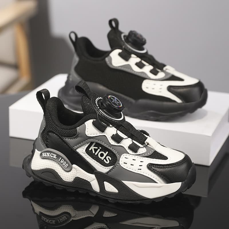 New Summer Children's Sports Shoes, Rotary Buckle Frame Shoes, Big Kids' Student Cushioning Lightweight Running Sports Shoes