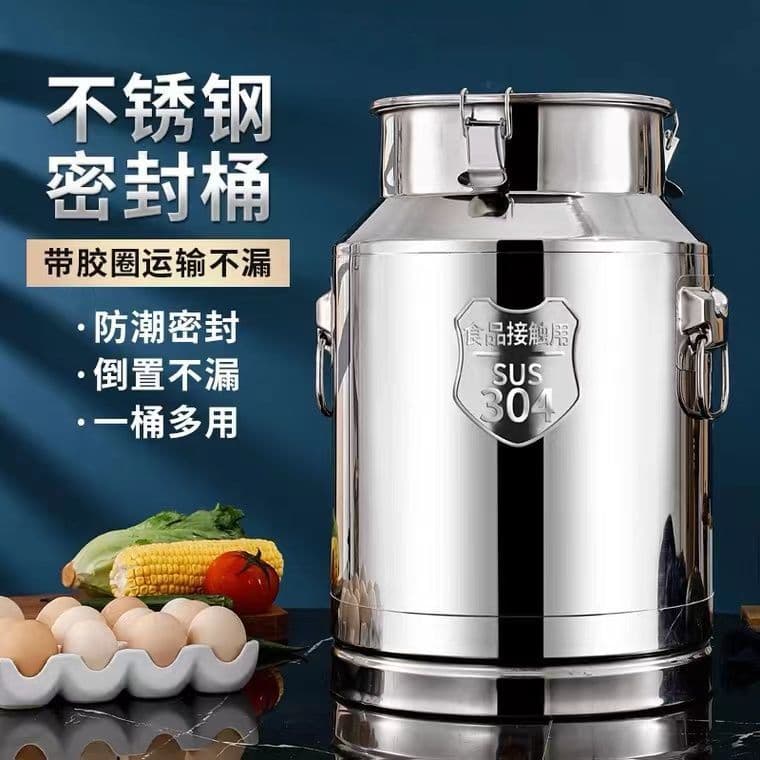 304 Stainless Steel Oil Barrel Wine Barrel Thickened Sealed Barrel Milk Transport Barrel Tea Canister Edible Oil Storage Barrel Wine Container