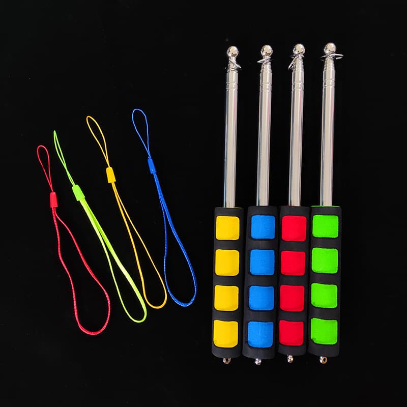 Telescopic Thickened Flagpole Hand-Crank Flagpole Stainless Steel Telescopic Pointer Black Telescopic Full Set Buckle Anhui Factory
