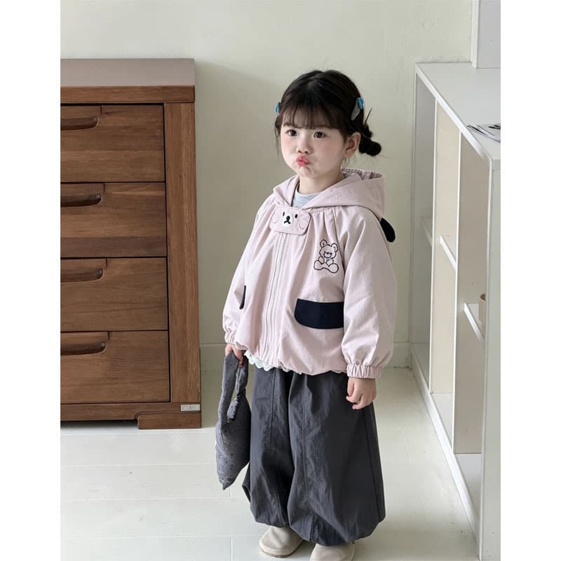 Girls' Bear Thin Trench Coat Cute Hooded Baby Stylish Spring Autumn Top Children's Trendy Windbreaker