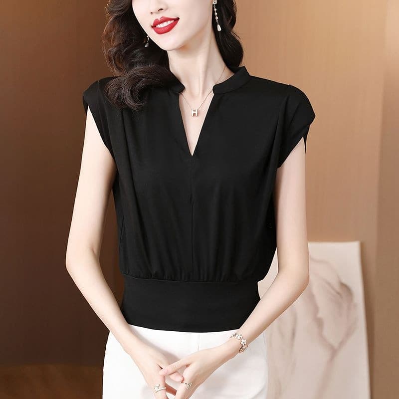 Sleeveless Vest Tank Top Women's Summer New Fashion Short Cropped Top Youthful Elegant Blouse