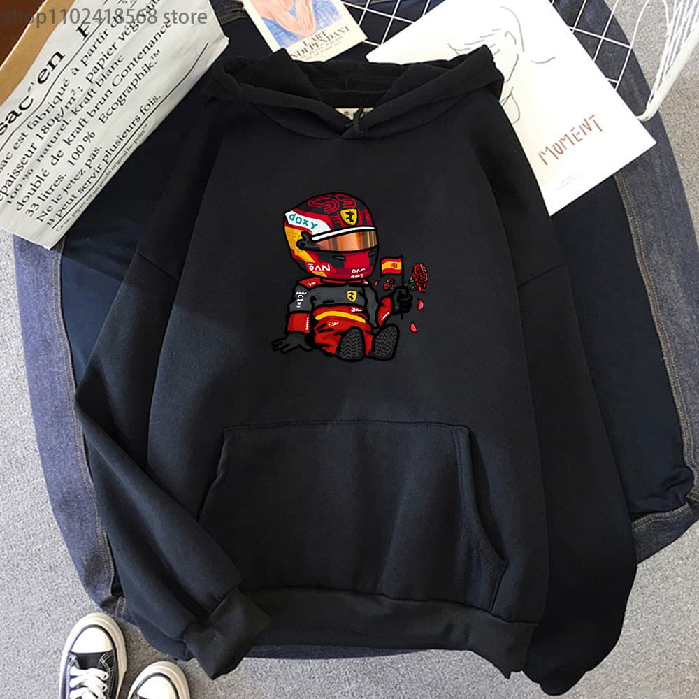 Men's Hoodie Sainz Mini F1 Cartoon Graphic Sweatshirt
