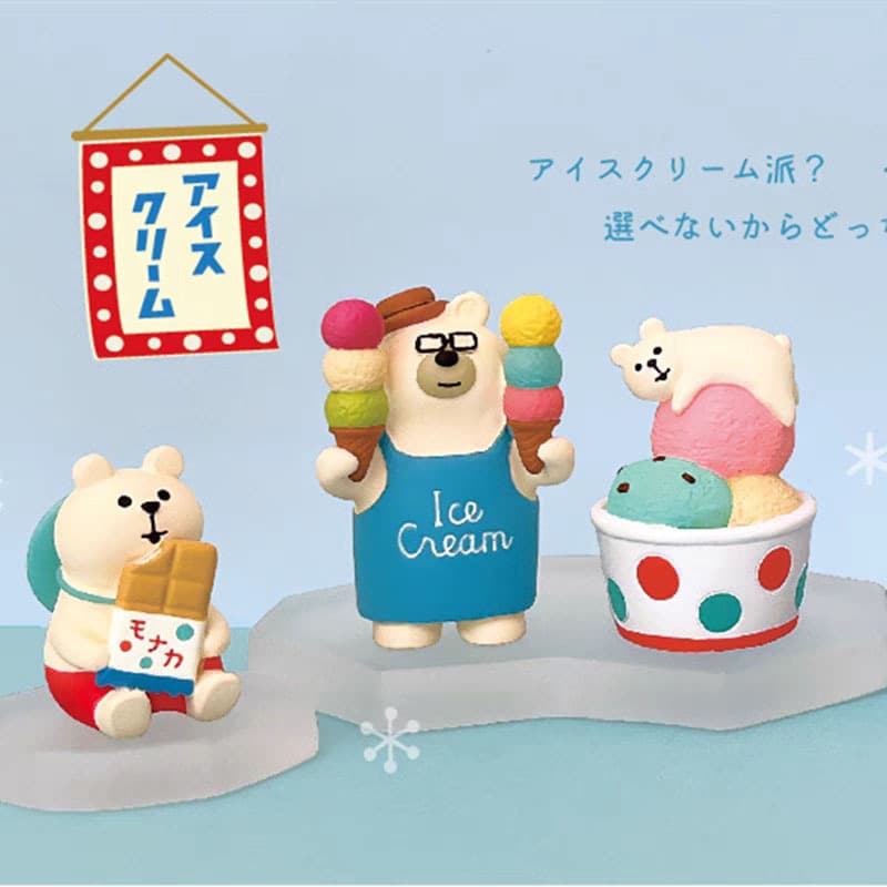Resin Figurine ZAKKA Japanese Cat Summer Ice Cream Gift Trendy Car DIY Handcrafted Small Ornament