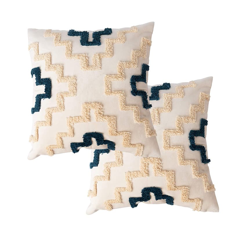Arch-shaped Boho Canvas Tufted Decorative Pillow Cover for Living Room Sofa Cushion, Insert Not Included