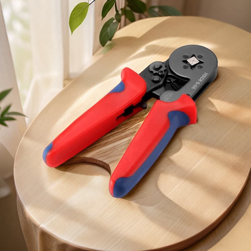 Quadrilateral Crimping Pliers Tube Type Ferrule Crimping Tool HSC8 6-4 Pin Terminal Crimping Cold Press Terminal Crimping Pliers Red