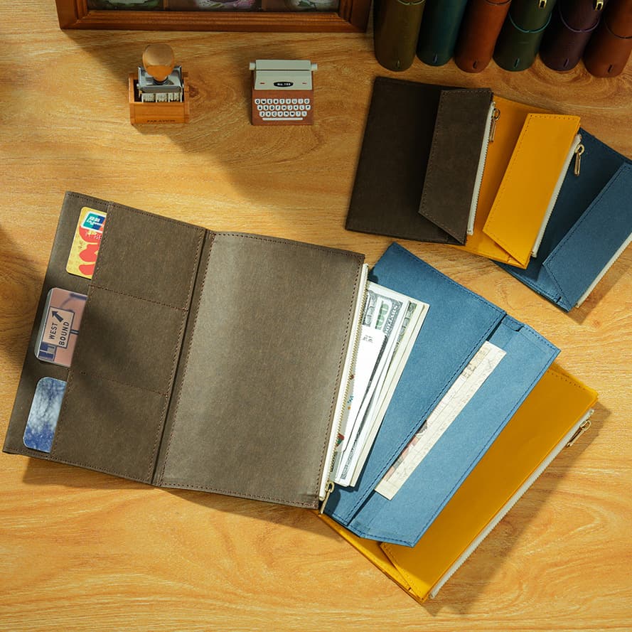 Original TN Zipper Storage Pouch Accessory Tyvek Paper Travel Journal Washable Kraft Paper Receipt Bag Storage Pouch