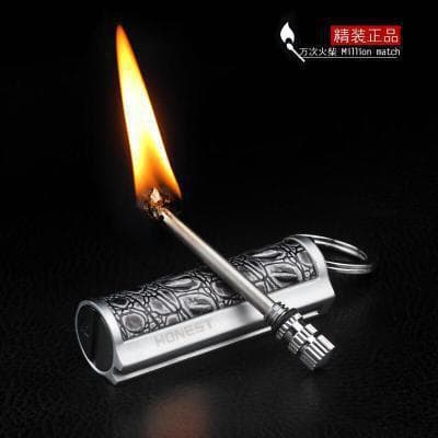 Baicheng Creative Waterproof Reusable Match Jianfeng No.2 Stylish Metal Leather-Wrapped Lighter Kerosene Lighter for Cigarettes