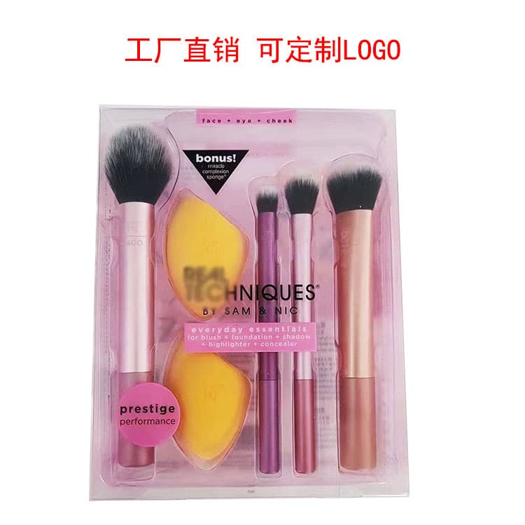 Cross-border best-selling 5-piece makeup brush set, 4-piece set + beauty egg blush brush, Amazon exclusive 1786 brush set