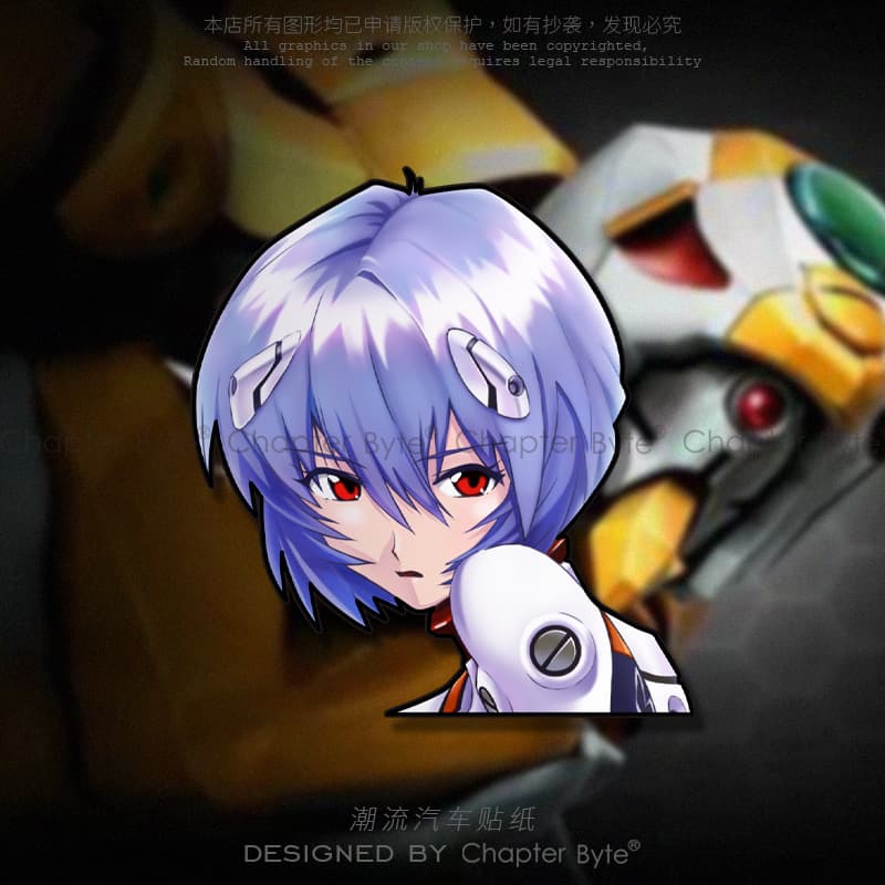 Car stickers EVA Evangelion Ayanami Rei personalized creative animation car stickers computer motorcycle body decoration stickers