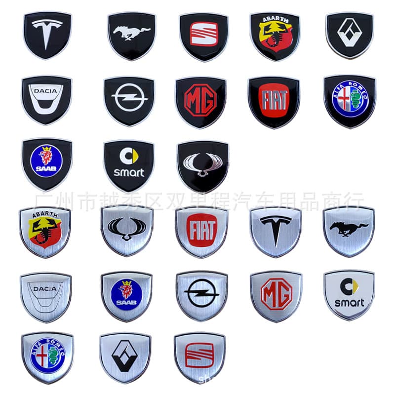 Car Modification Personalized Creative Shield Fender Sticker Decorative Rear Emblem Side Emblem Car Sticker