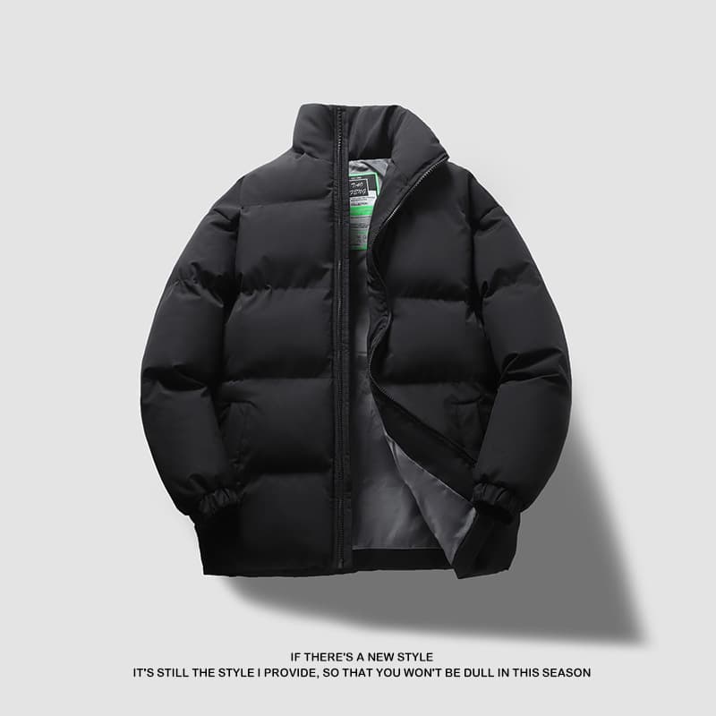 Couple's cotton-padded jacket 2021 winter new Korean style trendy stand-up collar thickened cotton-padded jacket trendy brand large size down cotton-padded jacket for men