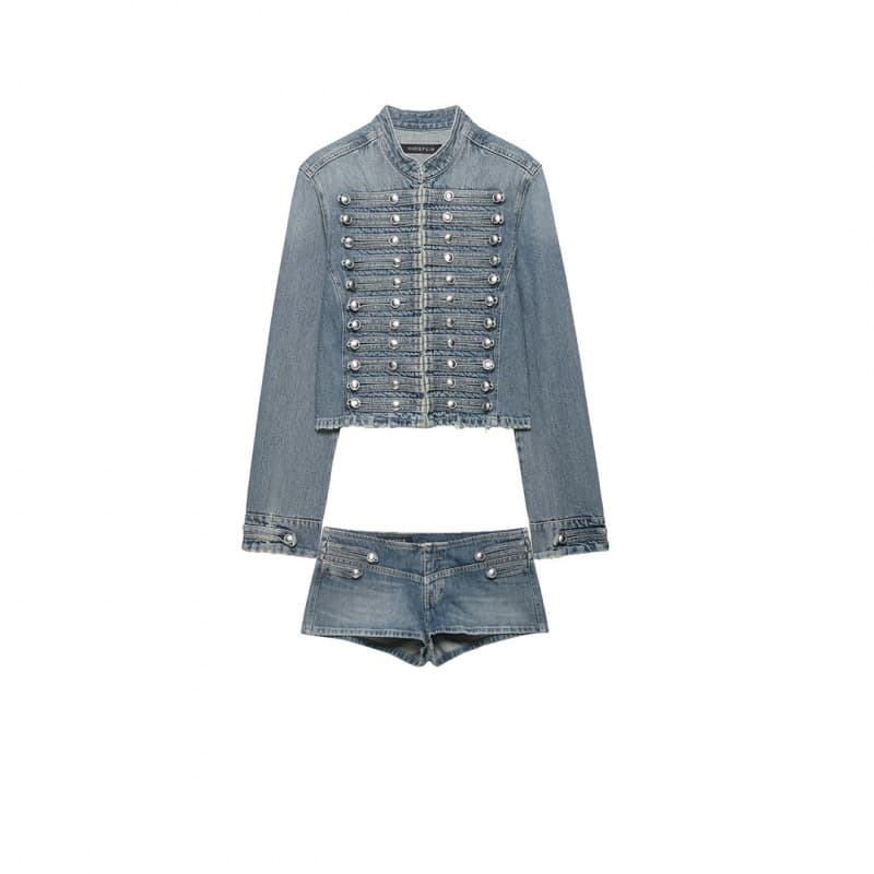 2026 Spring New Arrival European and American Style Fitted Denim Jacket Low-Rise Shorts 0695074