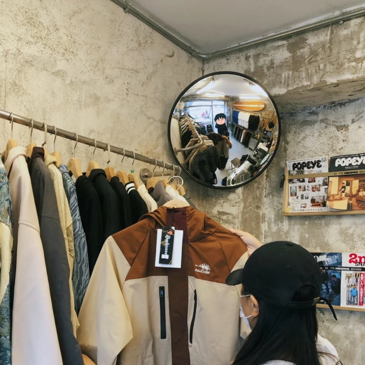 Convex and concave DIY wide-angle mirror, home decoration funny mirror, painted corner mirror, photo prop, rearview mirror ornament
