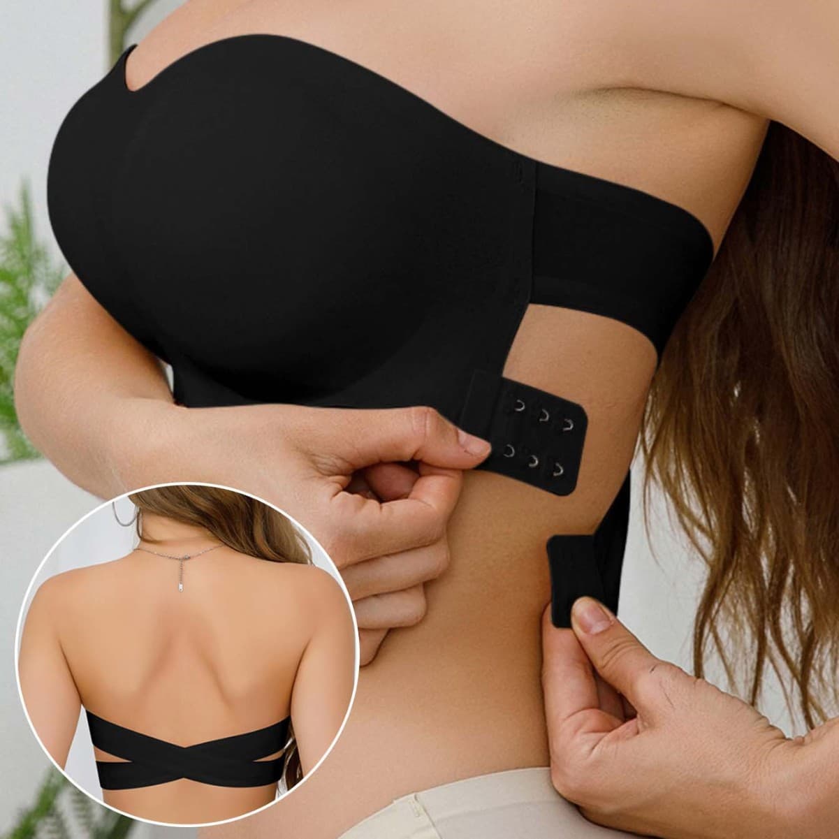 Cross-border bestseller strapless bras for women, cross side-clasp bras, same style as Temu Shein, European and American Amazon.