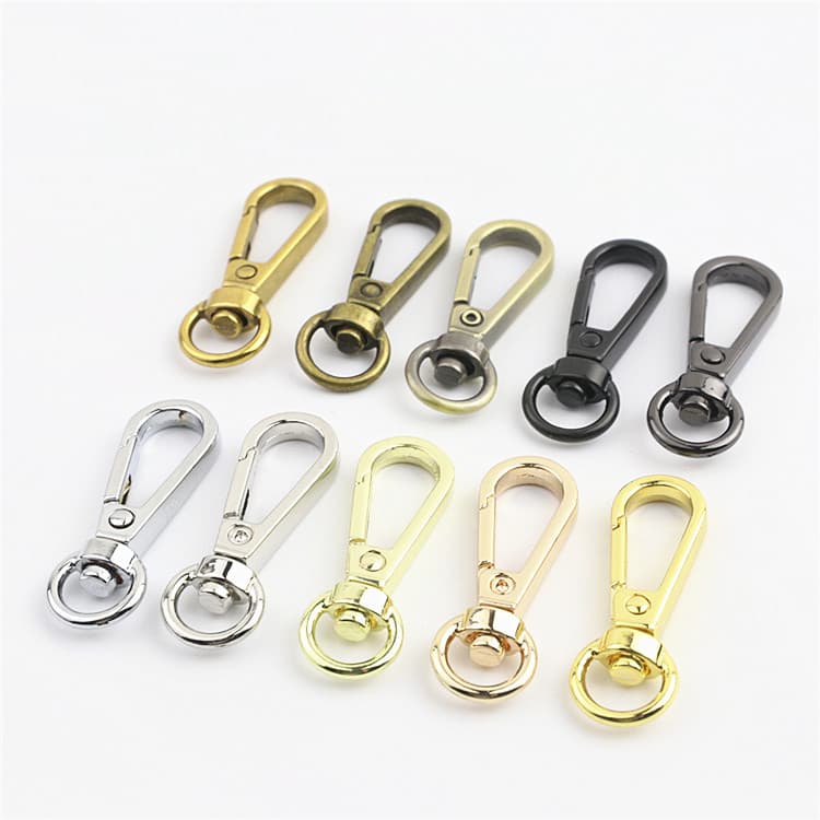 Hook and clasp, light gold, silver, gunmetal keychain, lobster clasp, dog clasp, connecting bag hardware accessories wholesale.