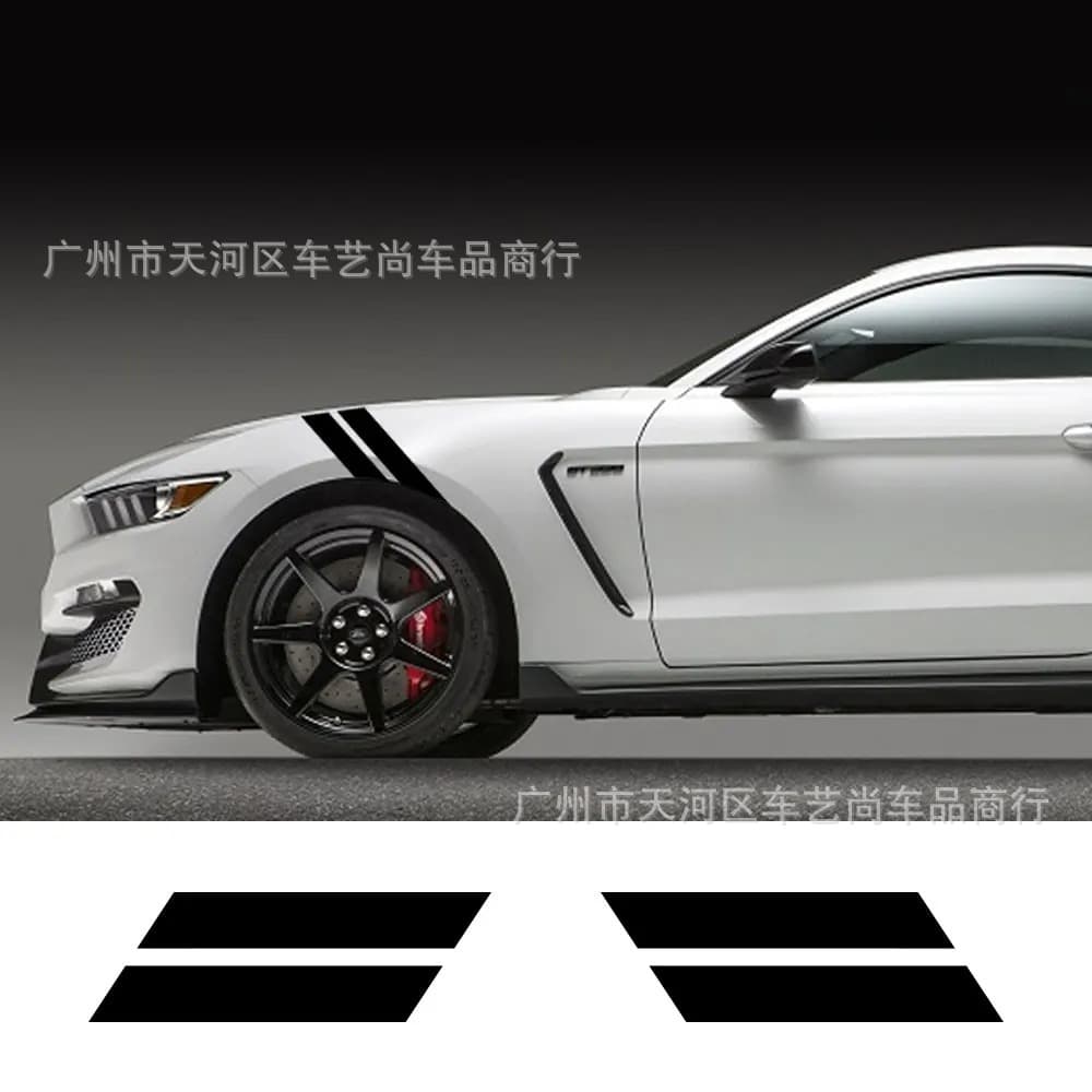 Mustang Fender Decal Sticker Personalized Modification Leaf Panel Body Scratch Sticker Anti-Scratch Strip Car Sticker