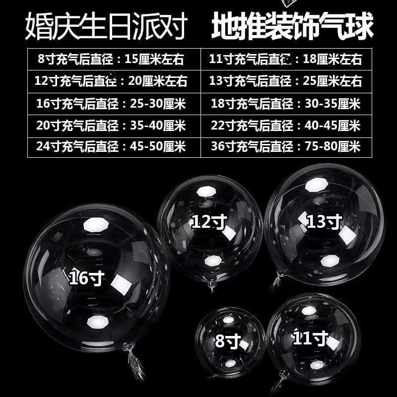 Full size transparent bobo ball night market stall floating air balloon children's toy balloon wholesale cross-border processing