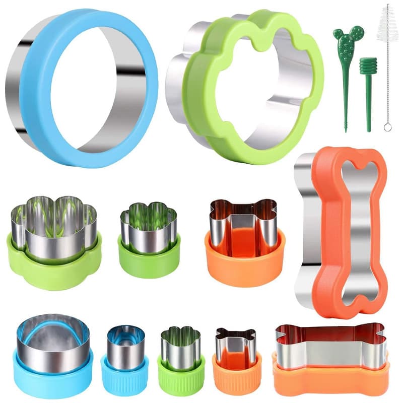 Amazon Cross-border 14-Piece Dog Bone Sandwich Mold Large/Small Fruit Cutter Cookie Mold