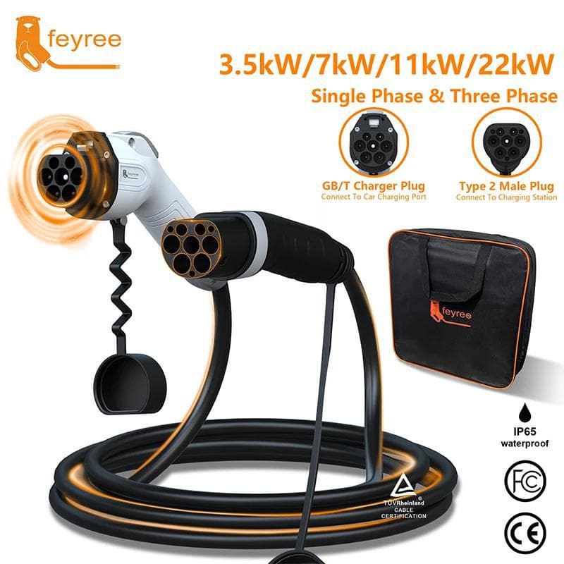 Electric Vehicle Charging Gun Cable European National Double Head Gun Universal Adapter Indoor Outdoor Portable