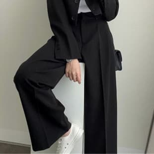 Black Dress Pants for Women, 2026 Spring/Fall Korean Trendy Design, Unique Casual Pink Blazer Set for Commuting