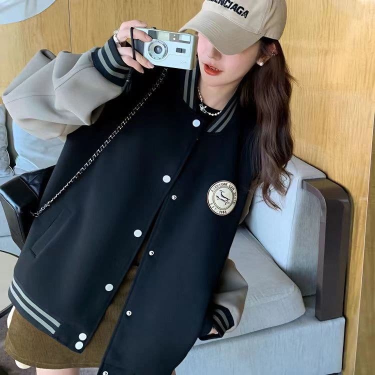 Embroidered Fleece-Lined Thickened American Retro Baseball Jacket Women's Winter Thickened Loose Couple Jacket Hoodie Wholesale