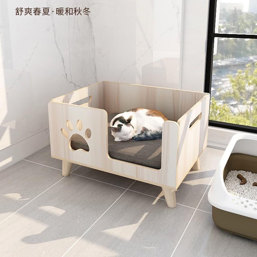 Pet bed off the ground solid wood cat bed cat bed suitable for all seasons small and medium dog bed dog bed pet supplies foreign trade