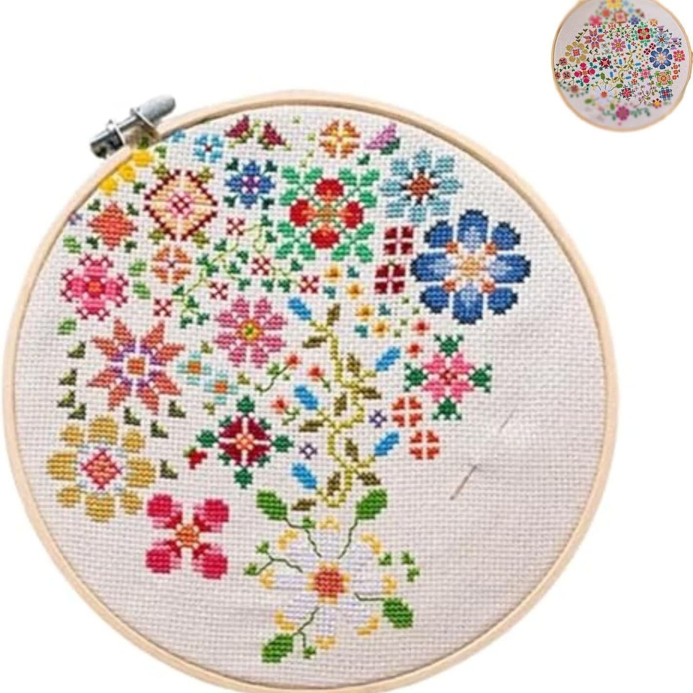 Cross-border bestseller Bloom A Day Cross Stitch Set easy-to-count cross stitch pattern