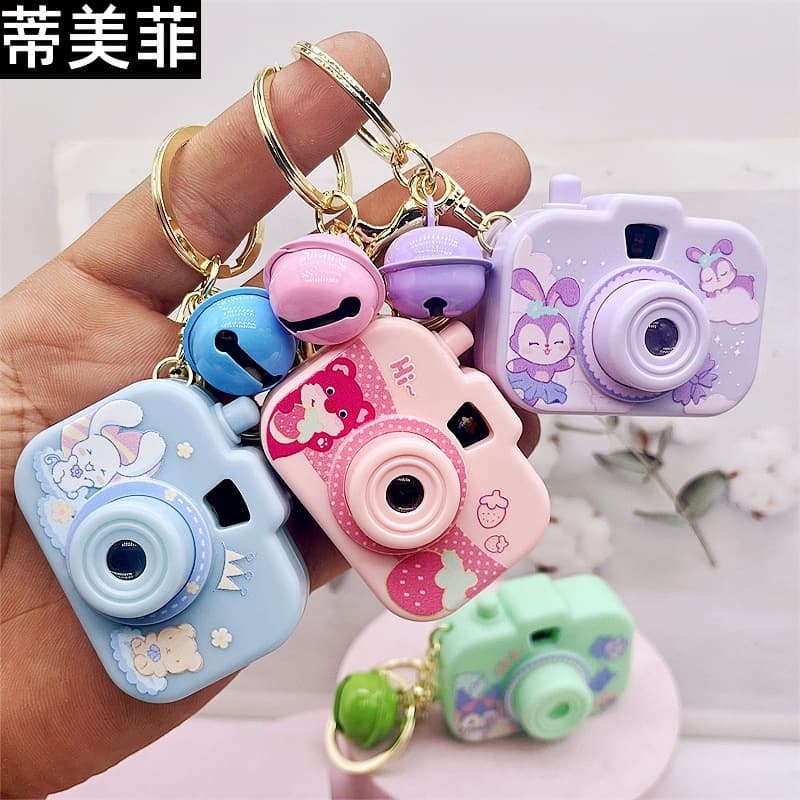 Creative Cartoon Kuromi Projection Camera Keychain Toy My Melody Cinnamoroll Girl Backpack Pendant Wholesale