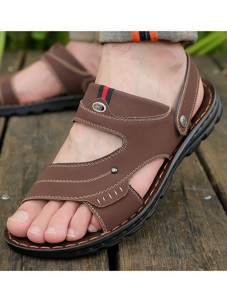 Men's Sandals Summer 2025 Non-Slip Waterproof Sandals Men's Soft Sole Durable Middle-Aged Men's Sandals Dual-Purpose Sandals Slippers