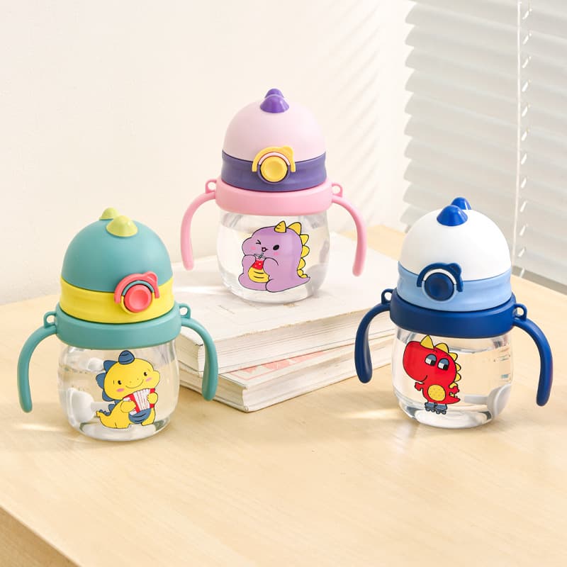 Children's drinking cup, duckbill cup, anti-choking and anti-leakage gravity ball drinking cup, children's fall-resistant portable outdoor strap kettle