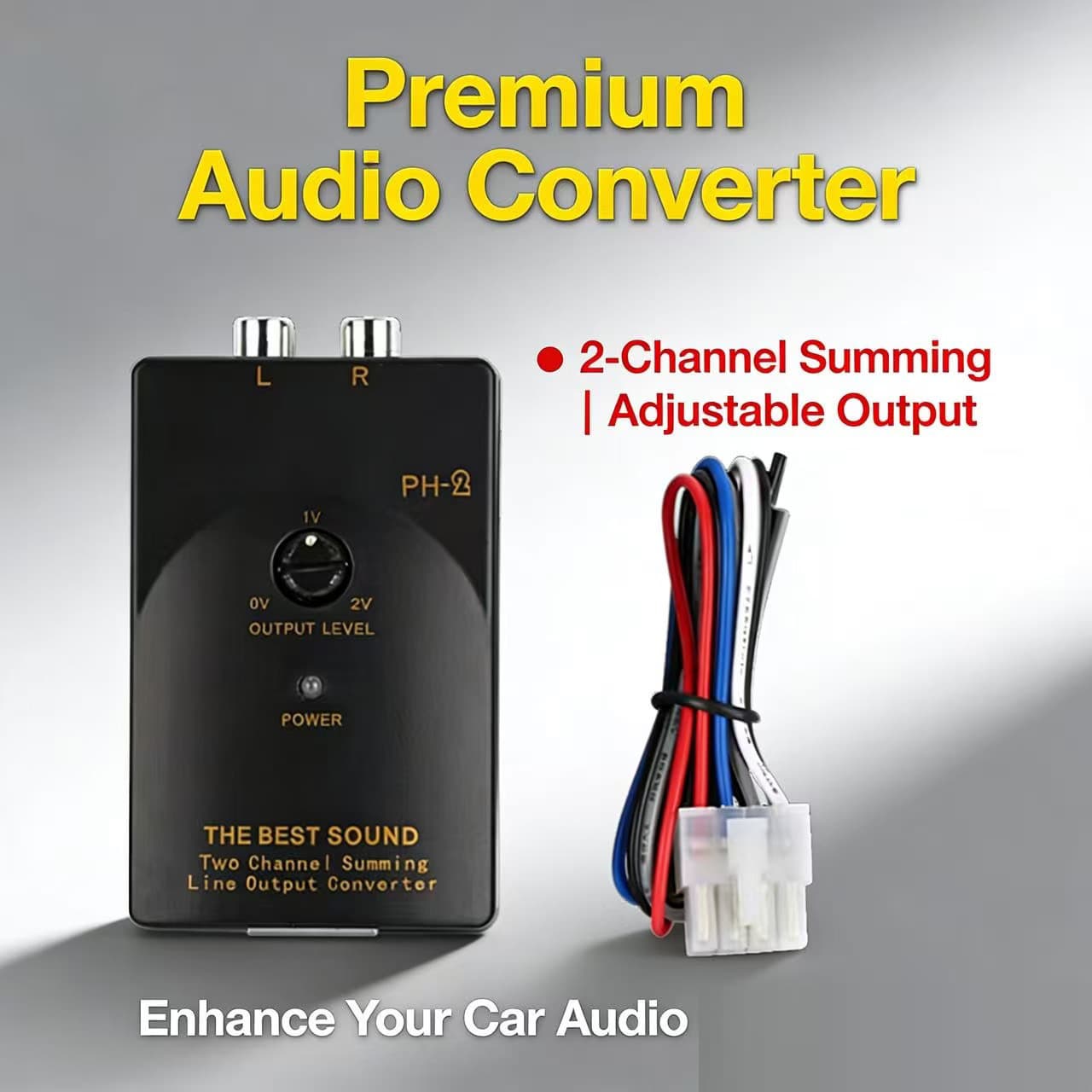 Brand PH-2 Car Audio High-to-Low Converter for Subwoofer, Vehicle Audio High Frequency to Low Frequency Converter