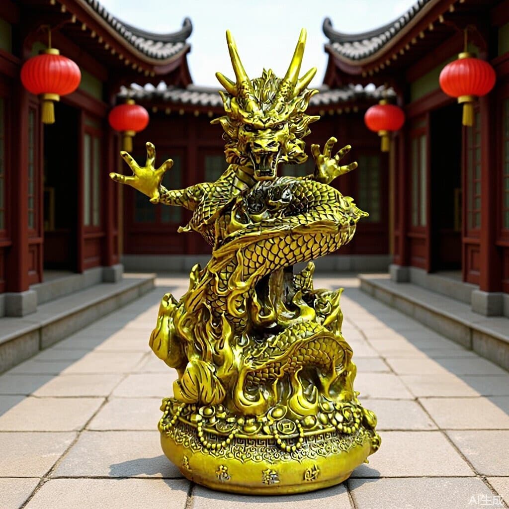 Brass three-dimensional dragon gathering wealth sculpture zodiac dragon bronze sculpture office crafts ornaments copper dragon craftsmanship