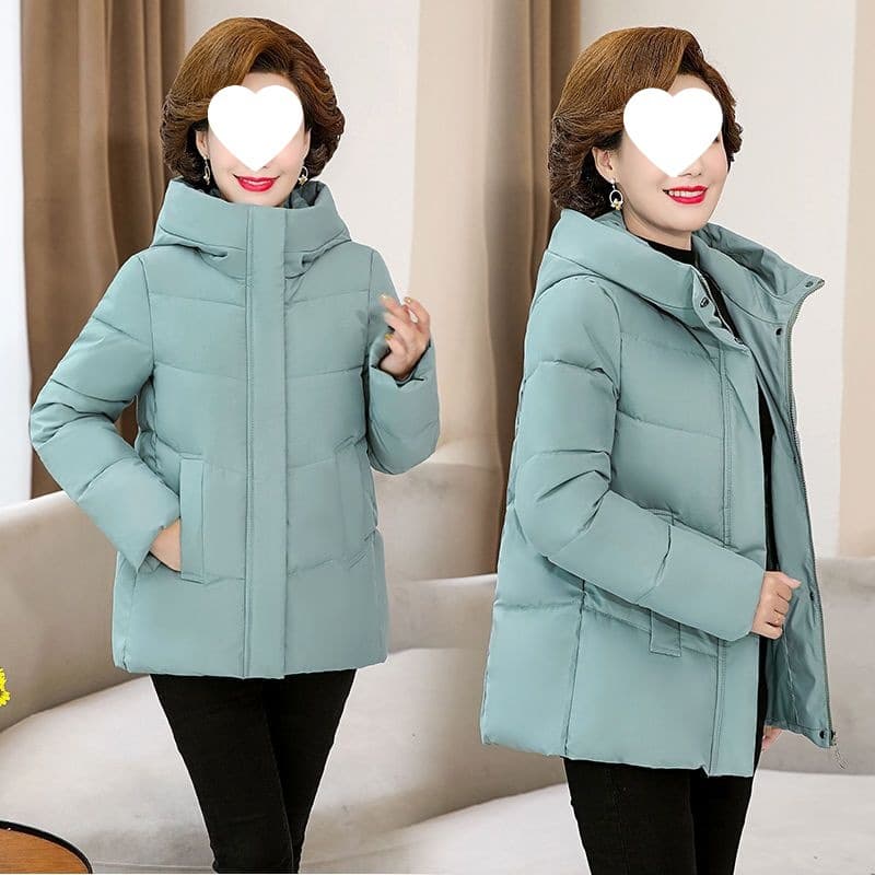Short plus-size women's down cotton coat, suitable for plus-size women up to 200 pounds, 2021 new Korean style cotton coat, loose fit, slimming and trendy.