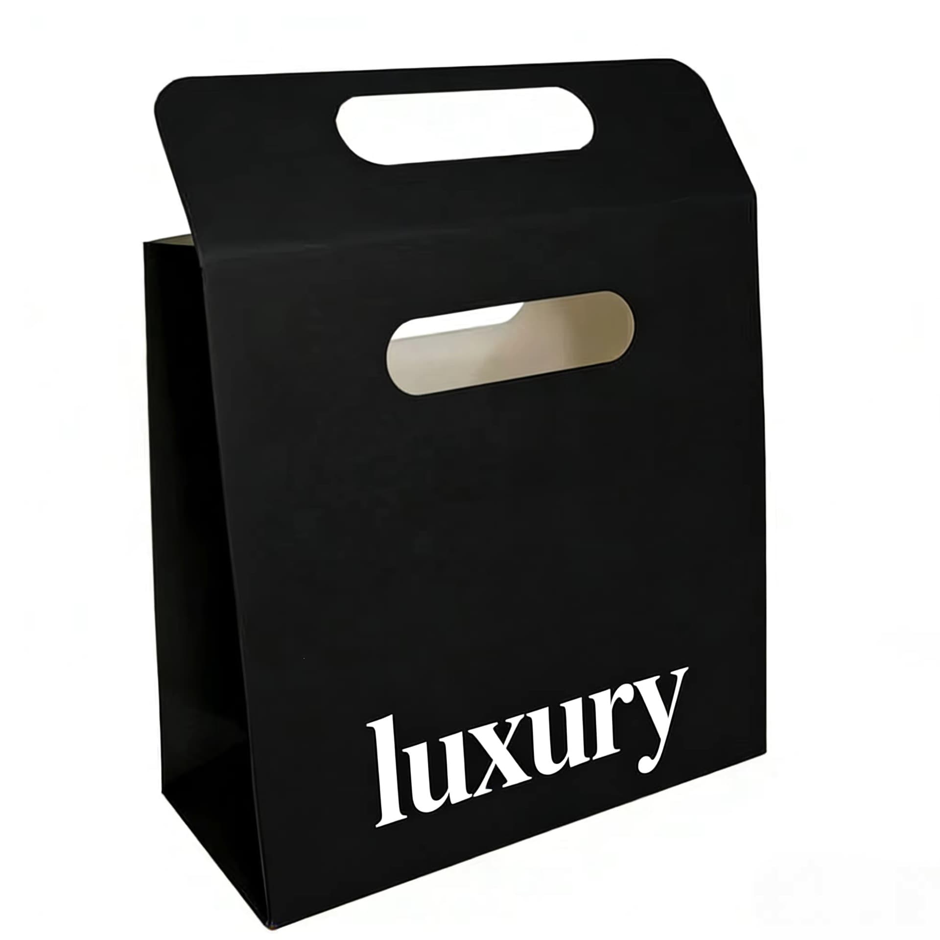Jieyi custom made paper bag gift bag handbag factory recyclable perforated black paper bag with logo packaging bag