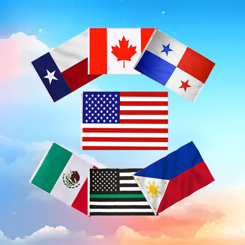 Amazon World Cup Flag 210D Oxford Cloth Double-Sided Embroidered Flag 3x5FT Waterproof American Stars and Stripes