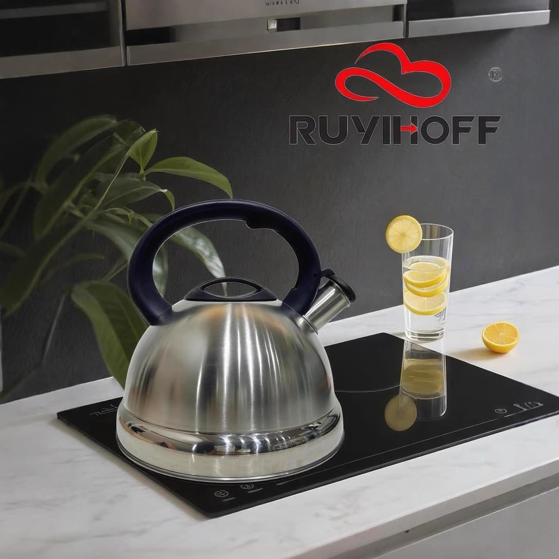 Stainless steel kettle, household use, flat bottom, thickened, with whistling sound, suitable for induction cookers and gas stoves, for boiling water and brewing tea.