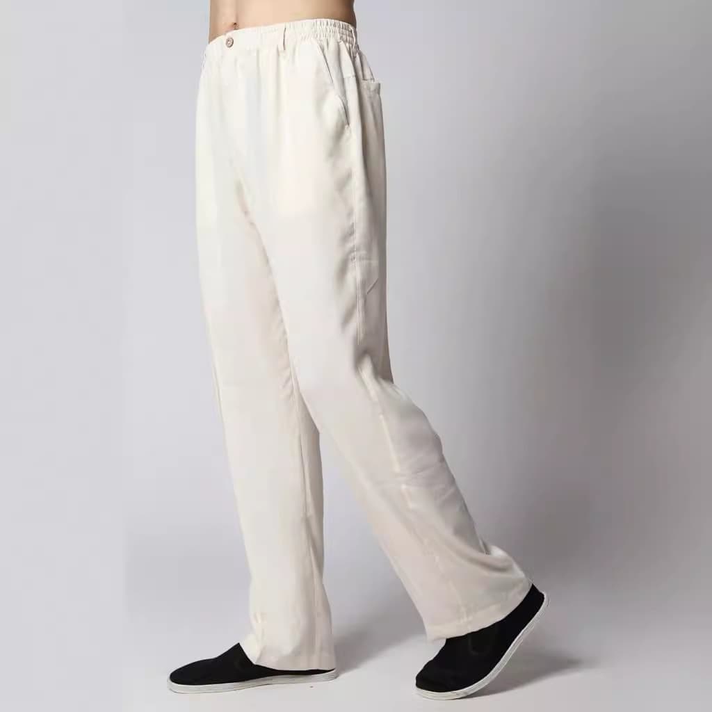 Chinese style, linen and cotton trousers, size 2350-4, men's Tang suit style, long trousers for middle-aged and elderly men/set available.